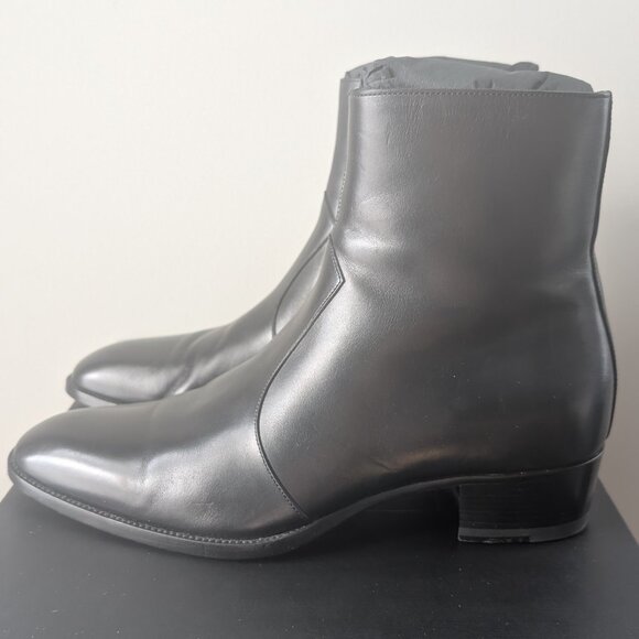 Saint Laurent Wyatt Black Zip Boots 42 - Picture 1 of 5